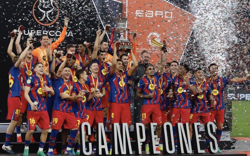 برشلونة يفوزه على نظيره ريال مدريد بثنائية ويتوج رسميا بلقب الدوري الإسباني